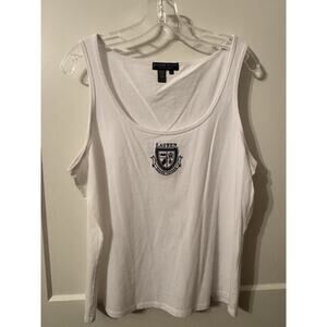 Lauren Ralph Lauren Active Tank Top White Sz XL academia Coastal Capsule Yacht